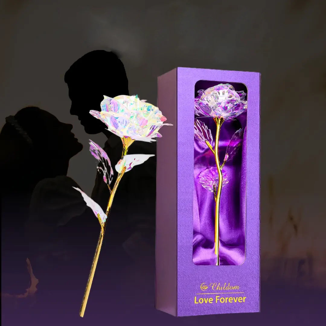 Galaxy rose with gold-plated handle – Buy 1 Get 5 Free – Loveness