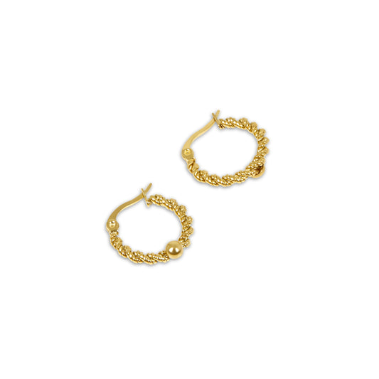 Gedrehte Rope Creolen Gold – Vorderansicht