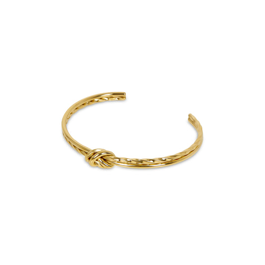 Gedrehter Knoten Armreif Gold – Vorderansicht
