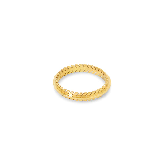 Geflochtener Blätterring Gold – Vorderansicht
