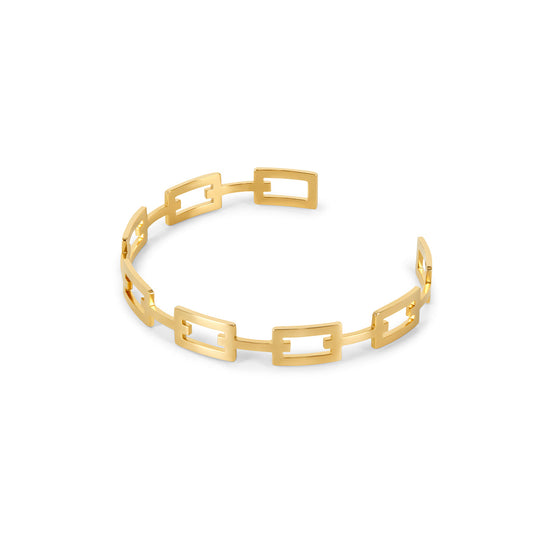 Geometrischer Armreif Gold – Vorderansicht