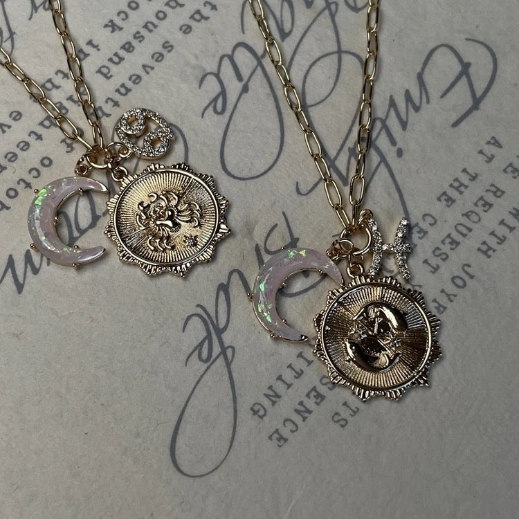 Zodiac opal necklace — perfect gift for her