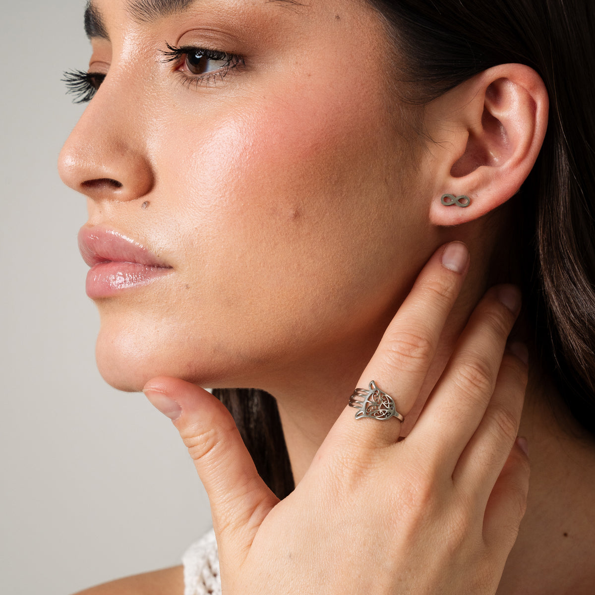 Hamsa Hand Ring Silber in Geschenkbox