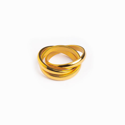 Havana Panzerketten Ring Stack Gold – Vorderansicht