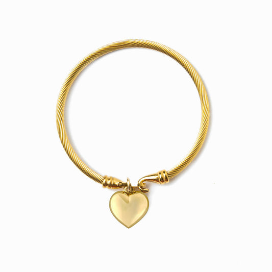 Herzanhänger Armband Gold – Vorderansicht