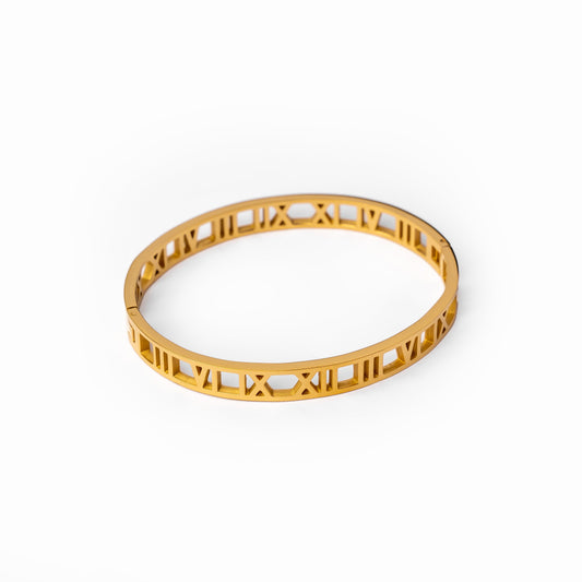 Hohlziffern Armband Gold – Vorderansicht