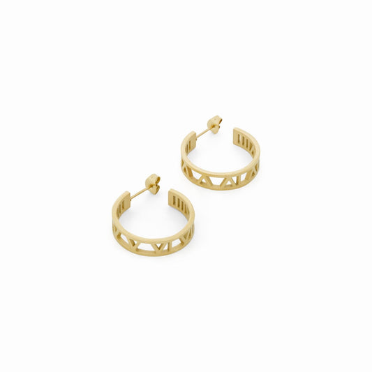 Hollow Numeral Creolen Gold – Vorderansicht