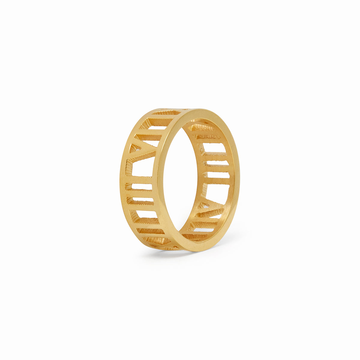 Hollow Numerals Ring Gold – Vorderansicht