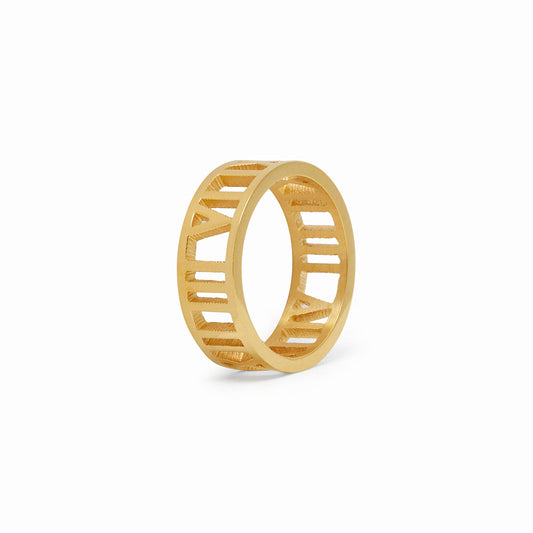 Hollow Numerals Ring Gold – Vorderansicht