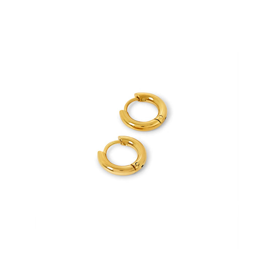 Huggie Creolen Gold – Vorderansicht