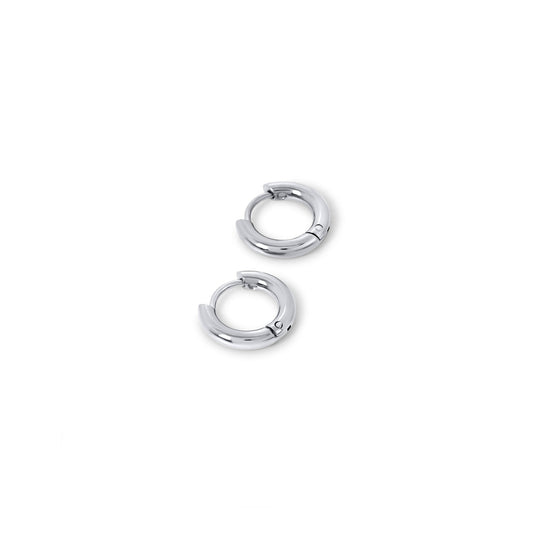 Huggie Creolen Silber 8 mm – Vorderansicht