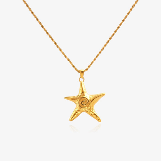 Hypno Starfish Necklace with charms and pearl – front view