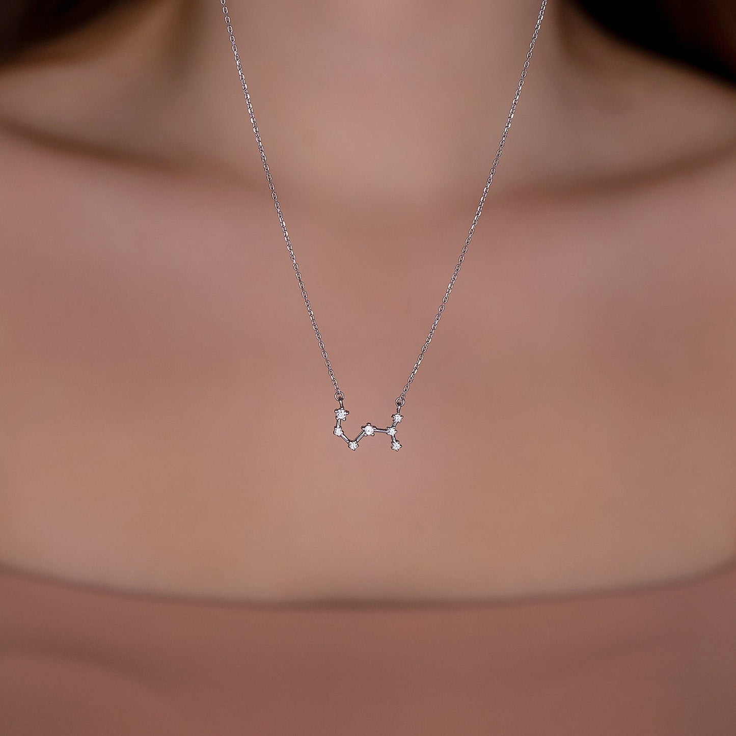 Zodiac Constellation Jewelry Set in Sterling Silver | Earrings + Necklace