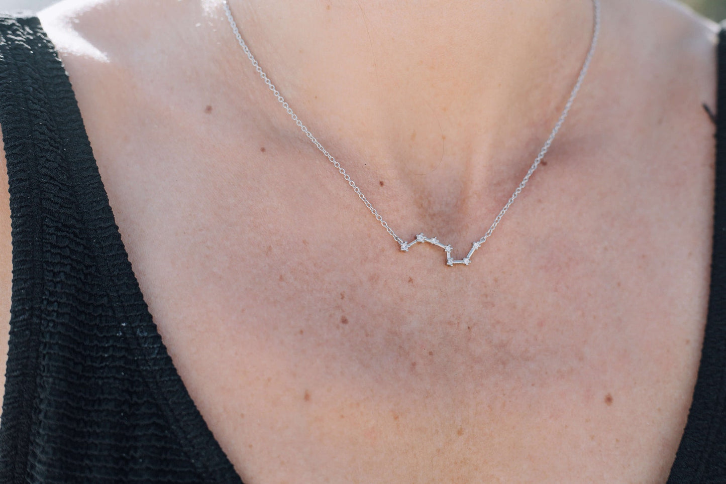 Zodiac Constellation Jewelry Set in Sterling Silver | Earrings + Necklace