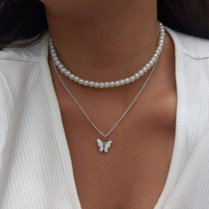 Silver 90's Chic Butterfly Set