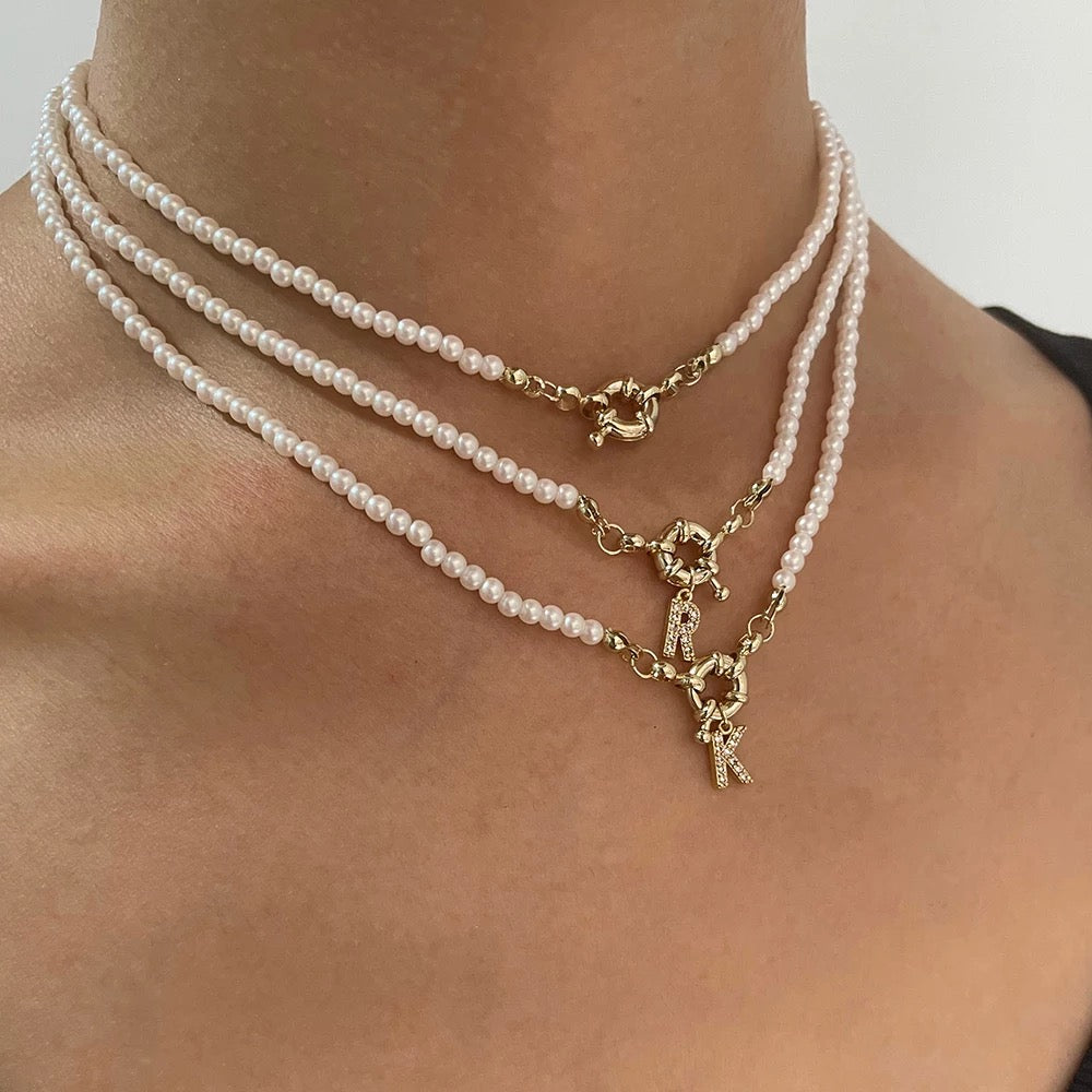 Pearl Initial (Gold & Silver)