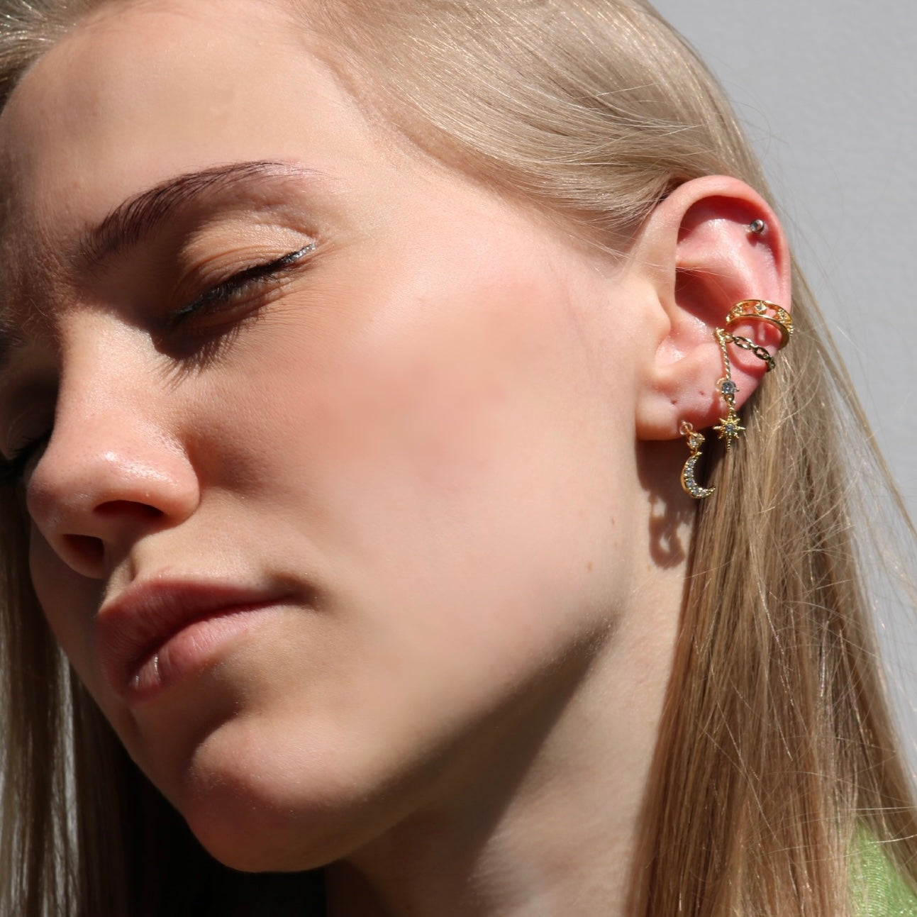 Moon & Star Clip On Earrings