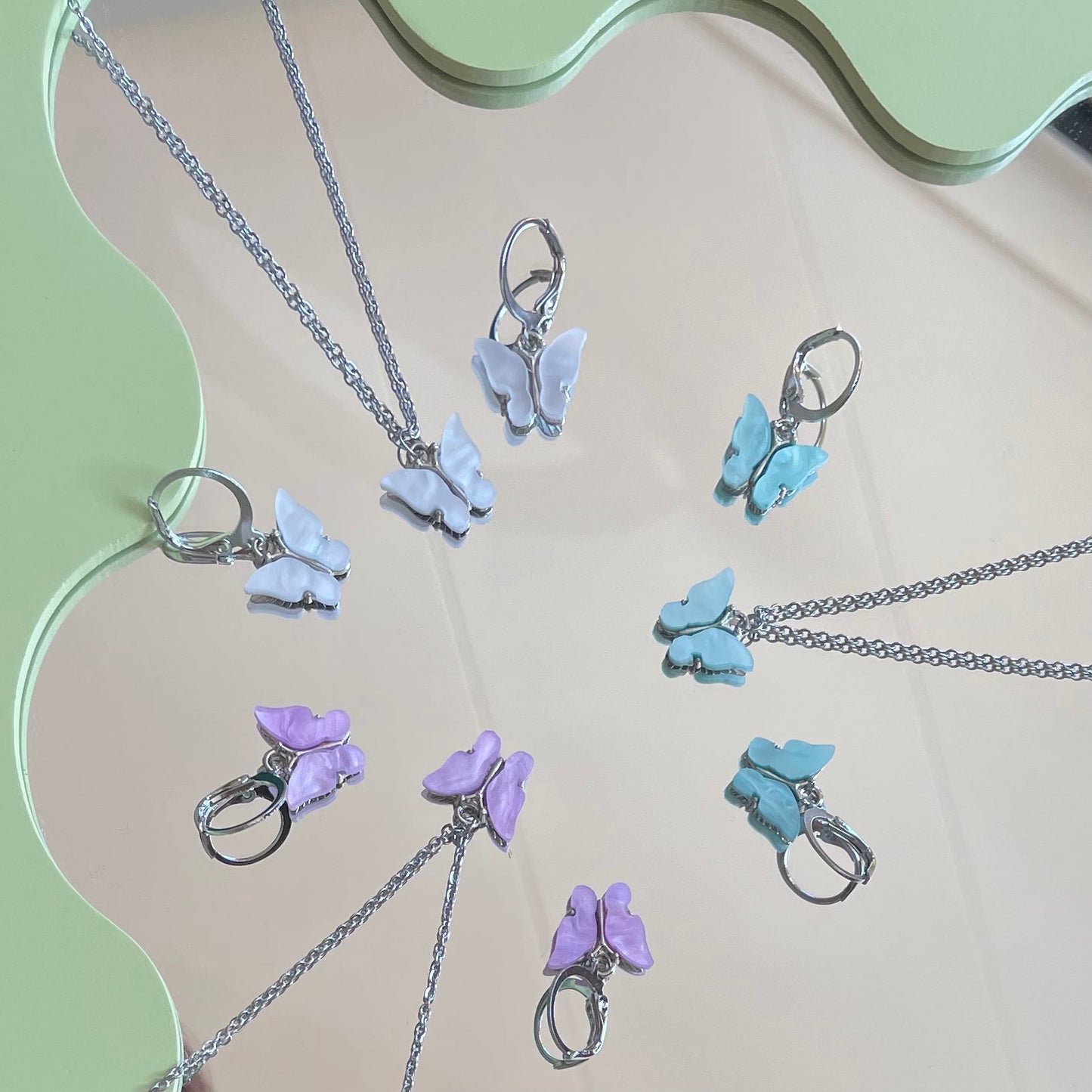 Silver 90's Chic Butterfly Set