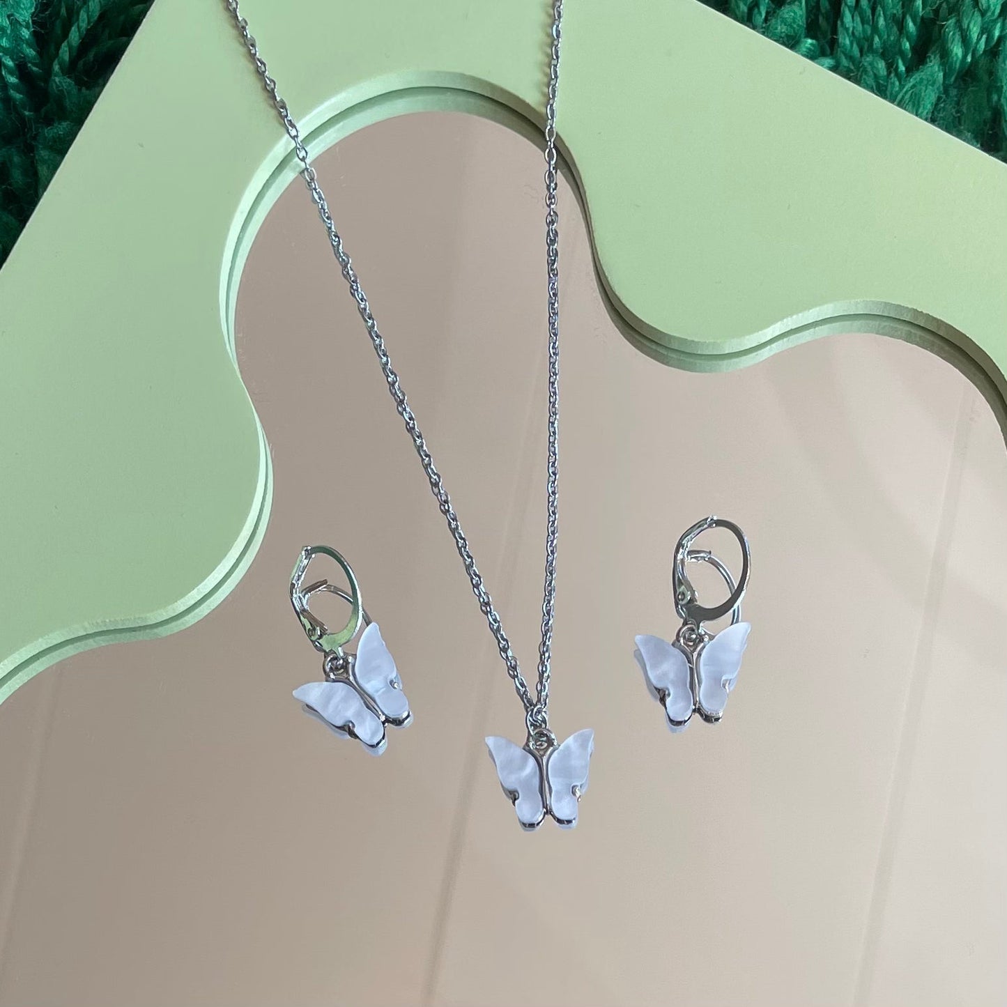 Silver 90's Chic Butterfly Set
