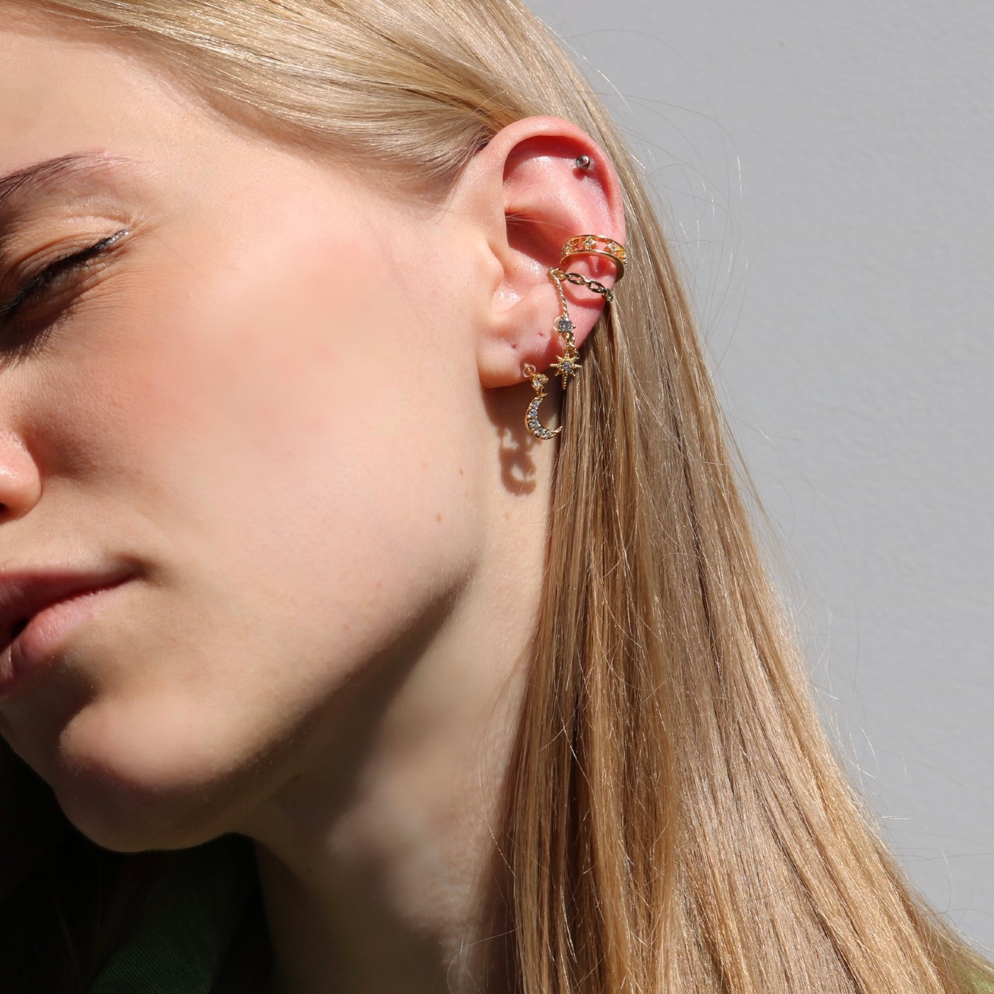 Moon & Star Clip On Earrings