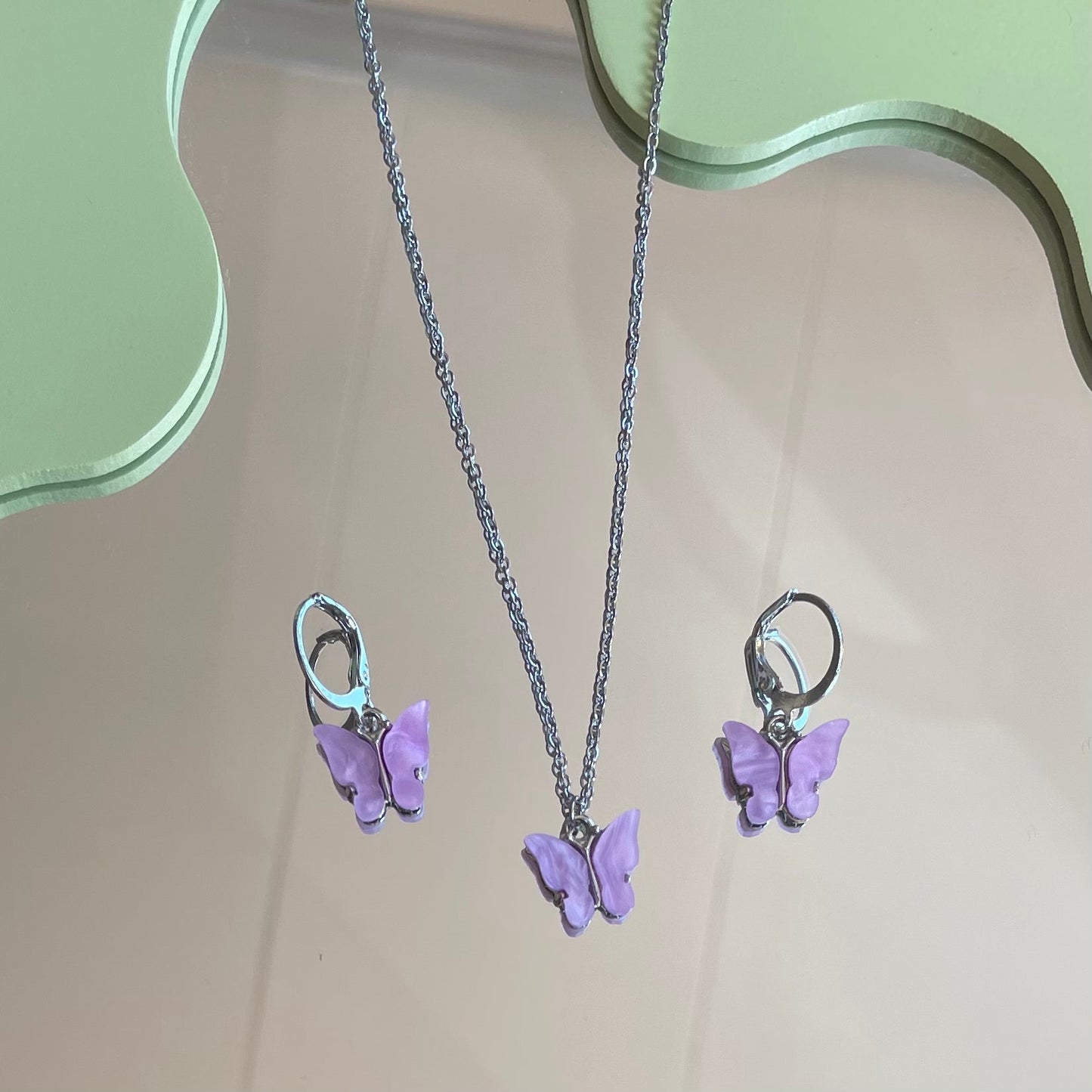 Silver 90's Chic Butterfly Set