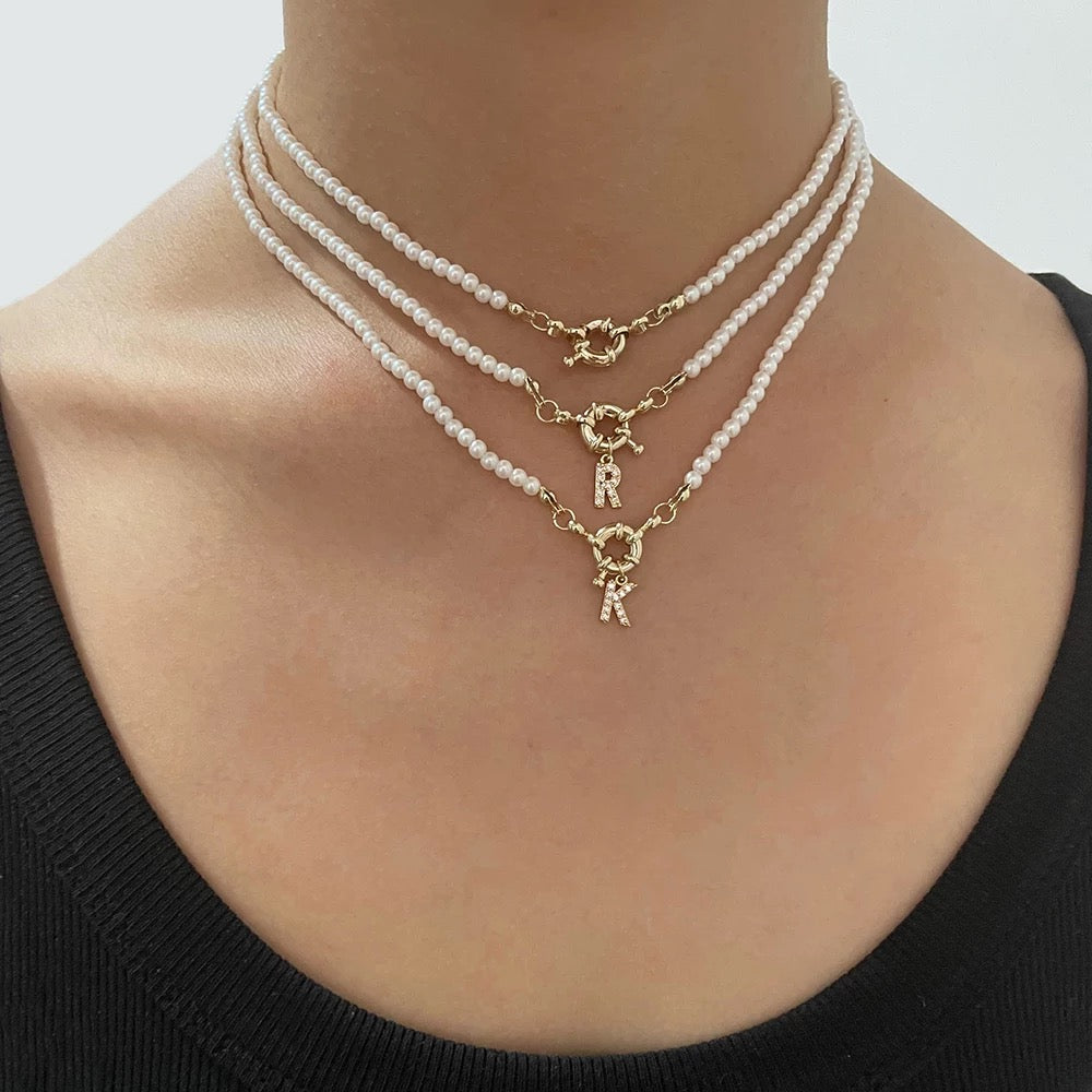 Pearl Initial (Gold & Silver)