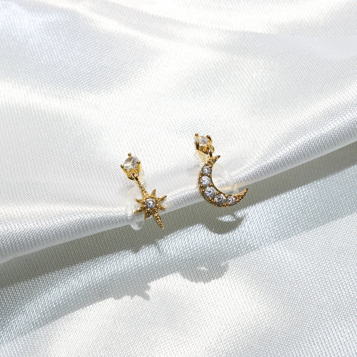 Moon & Star Clip On Earrings