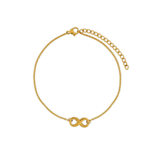 Infinity Fußkettchen Gold – Vorderansicht