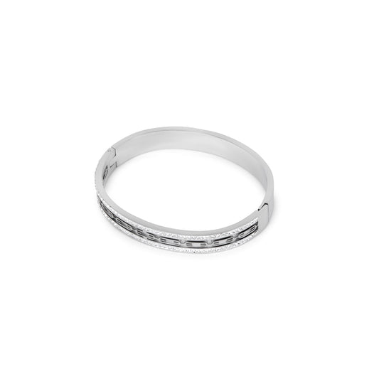 Ivy Stein Armreif Silber – Vorderansicht