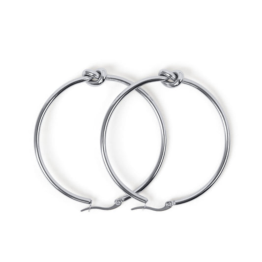 Knotted Creolen Silber – Vorderansicht