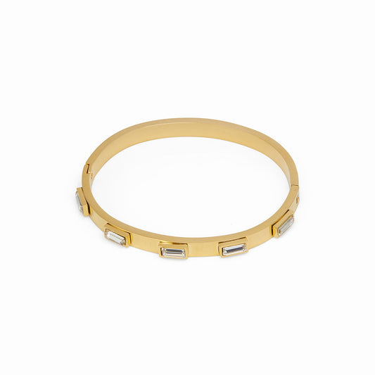 Kubischer Stein Armband Gold – Vorderansicht