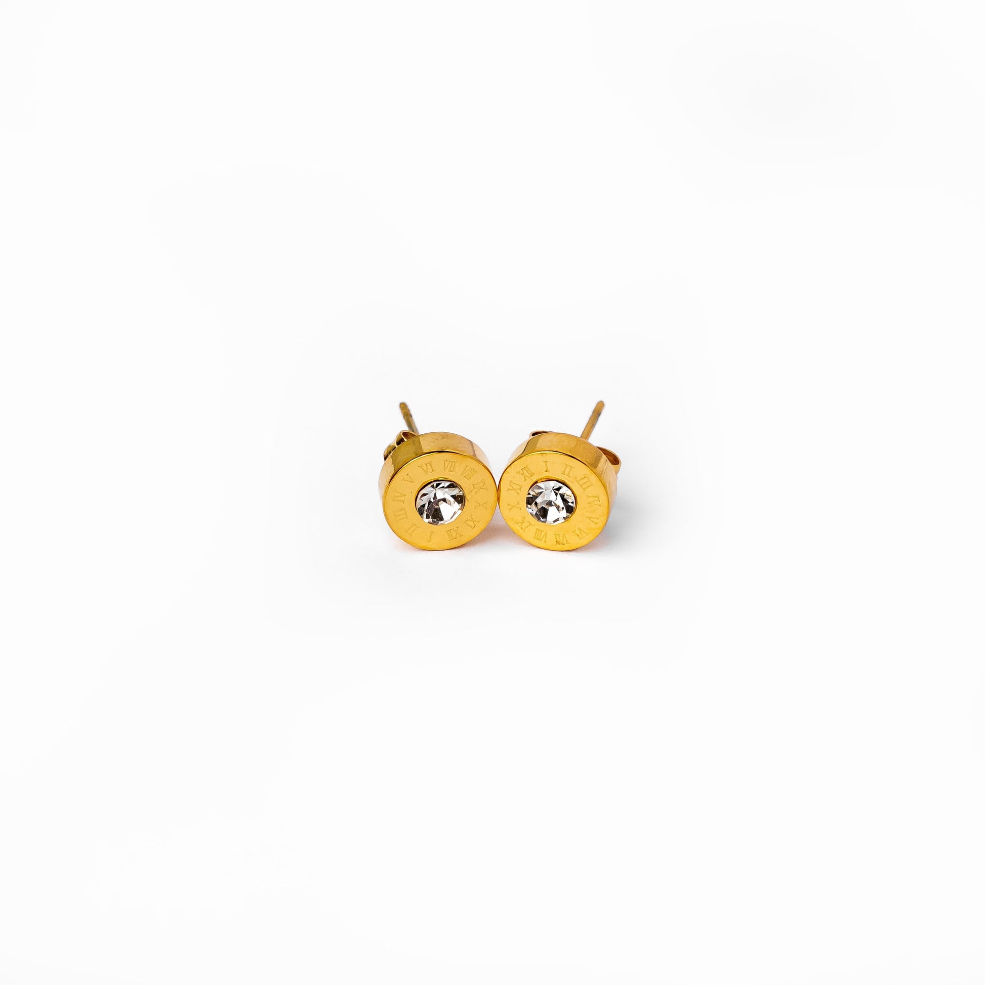 Latin Stone Ohrstecker Gold – Vorderansicht