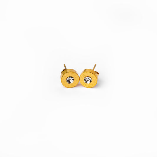 Latin Stone Ohrstecker Gold – Vorderansicht