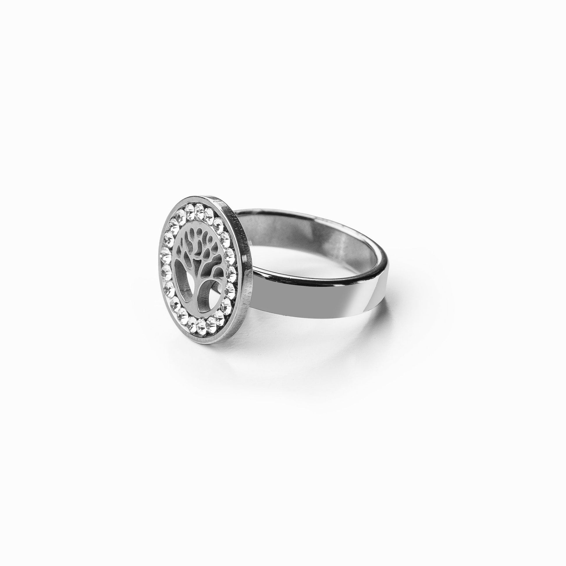 Lebensbaum Ring Silber – Vorderansicht