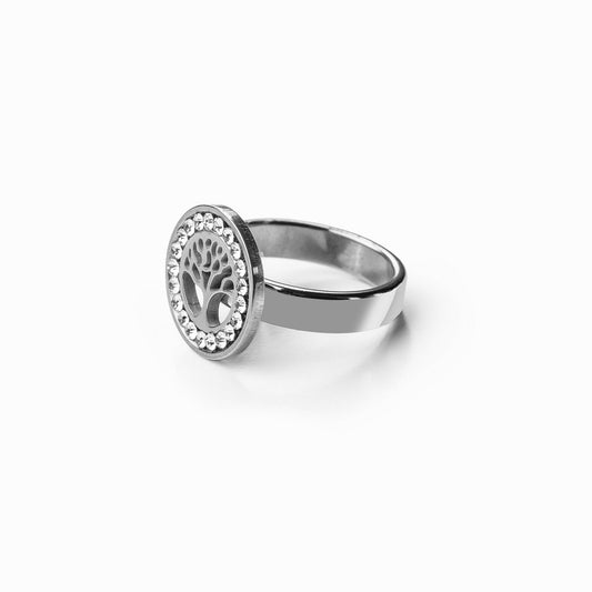 Lebensbaum Ring Silber – Vorderansicht