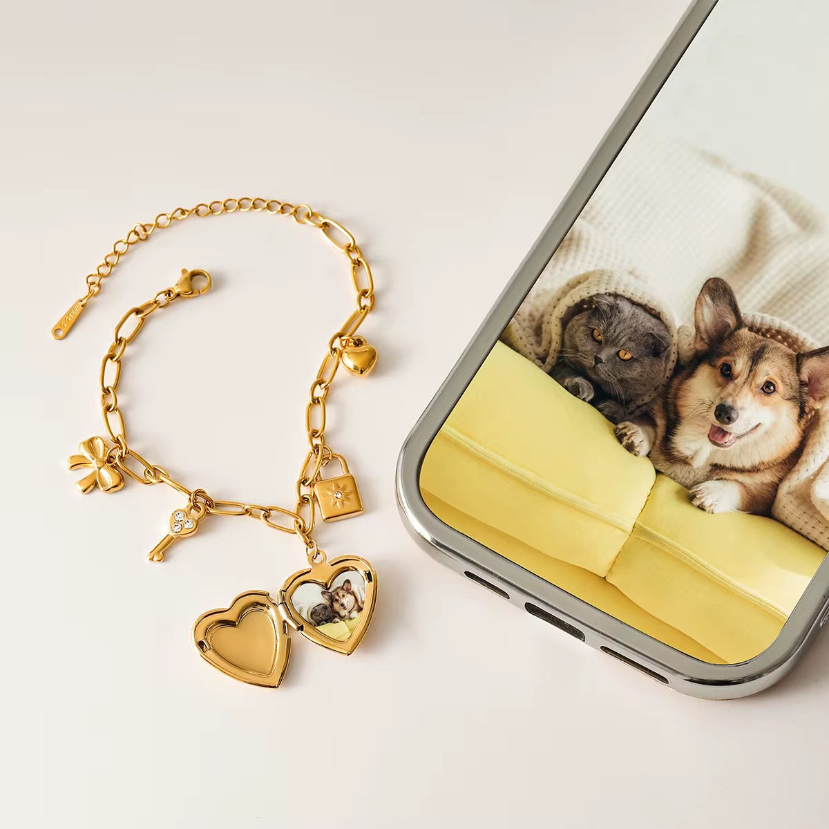 Locket heart bracelet in Loveness gift packaging