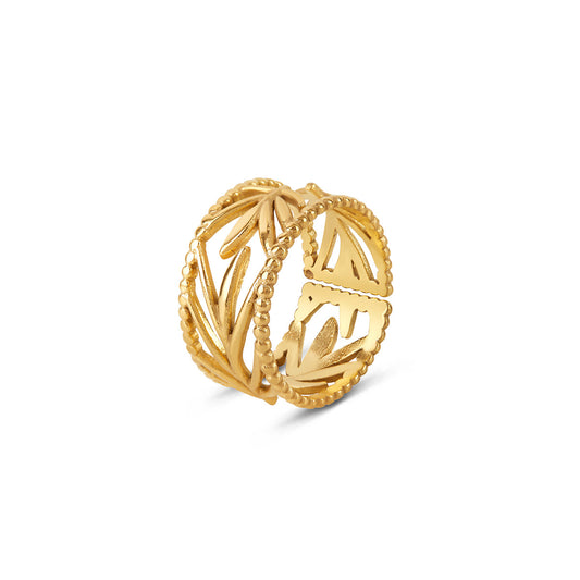 Lorbeer Ring Gold – Vorderansicht
