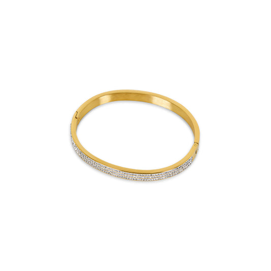 Luxe Stein Armreif Gold – Vorderansicht