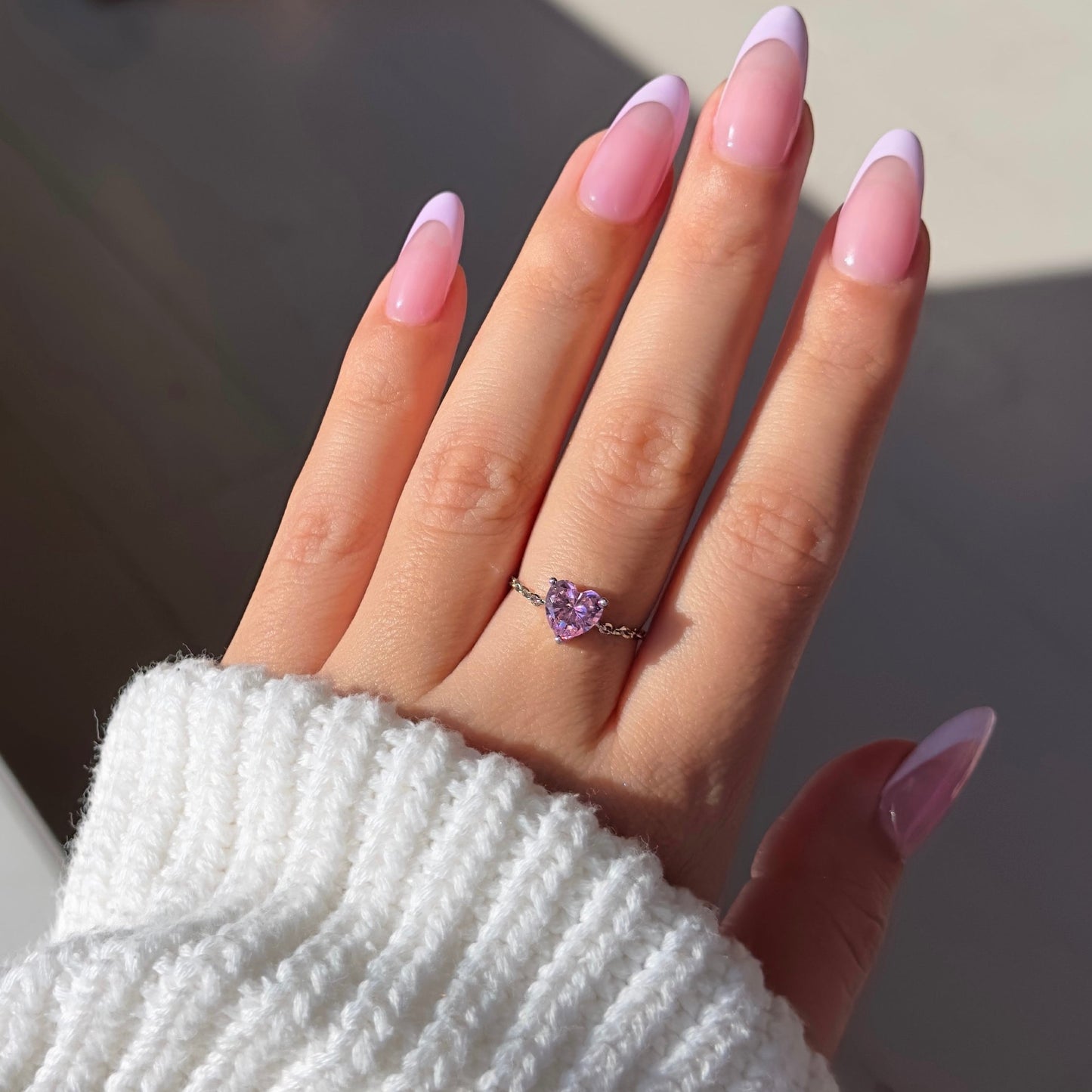 Luxury friendship heart chain ring