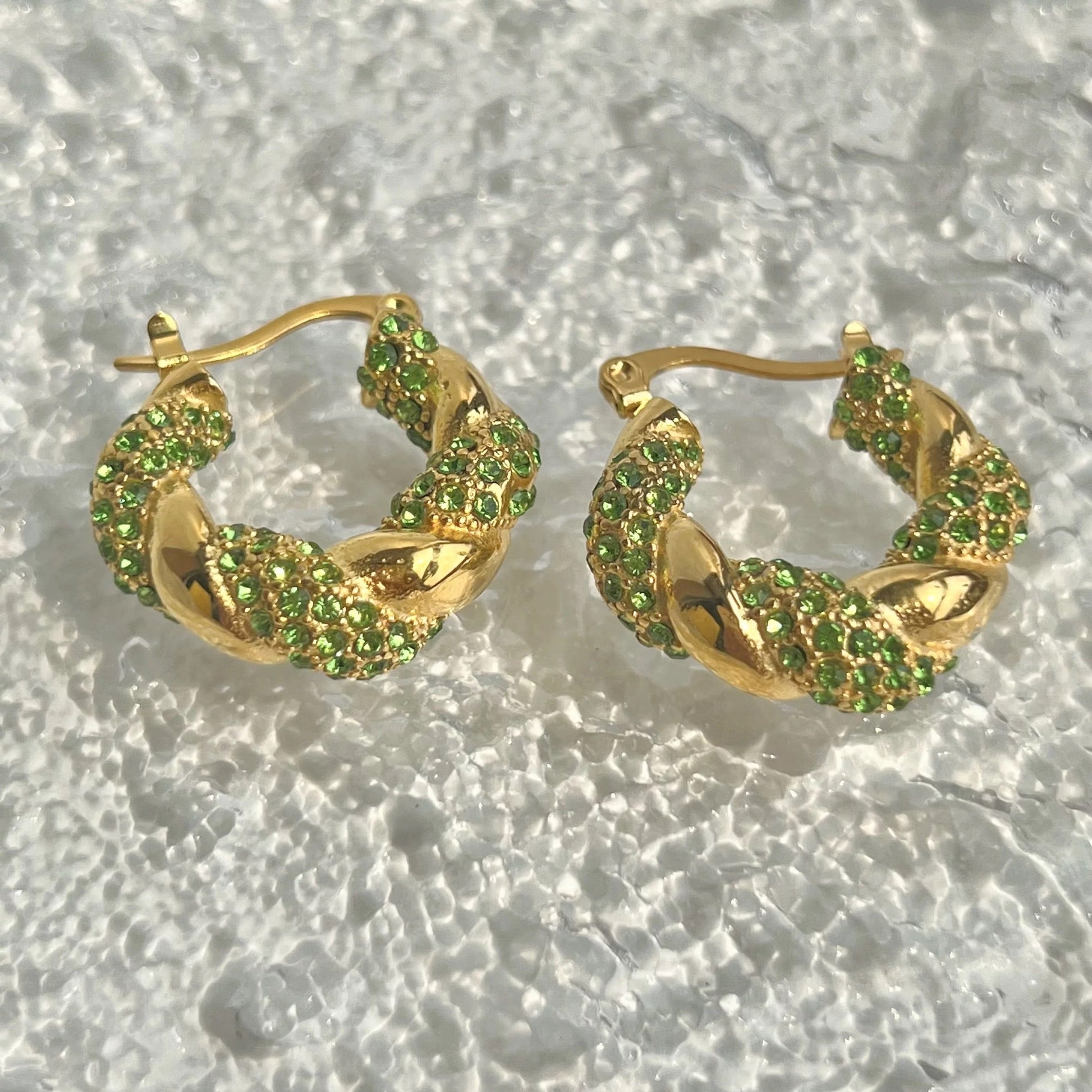MADDIE pave hoop earrings in elegant gift packaging