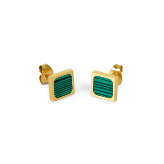 Marble Ohrstecker Gold – Vorderansicht
