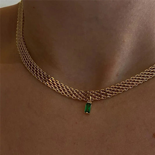  Marilyn necklace with mesh chain in gold or silver