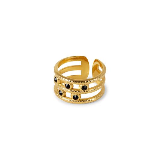 Melina Mehrschicht-Ring Gold – Vorderansicht