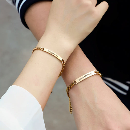 Custom engraved Cuban chain bracelet in 18K gold – MEMORY – Loveness