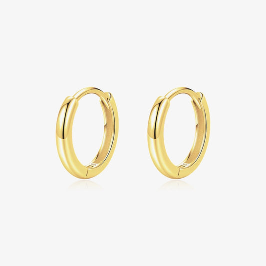 Front view of Mini Huggie earrings in gold