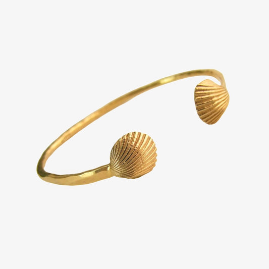 Gold mini shell cuff bracelet – waterproof summer jewelry – Loveness