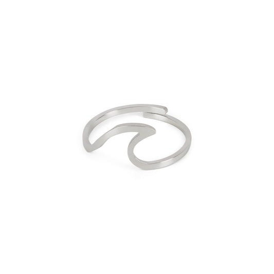 Minimaler Wellenring Silber – Vorderansicht