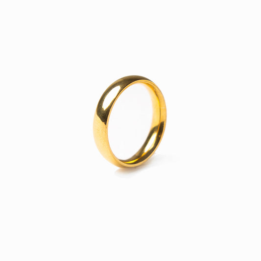 MNML Block-Ring Gold – Vorderansicht