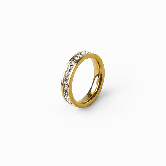 Monaco CZ Iced Ring Gold Vorderansicht