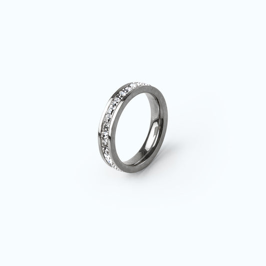 Monaco CZ Iced Ring Silber – Vorderansicht